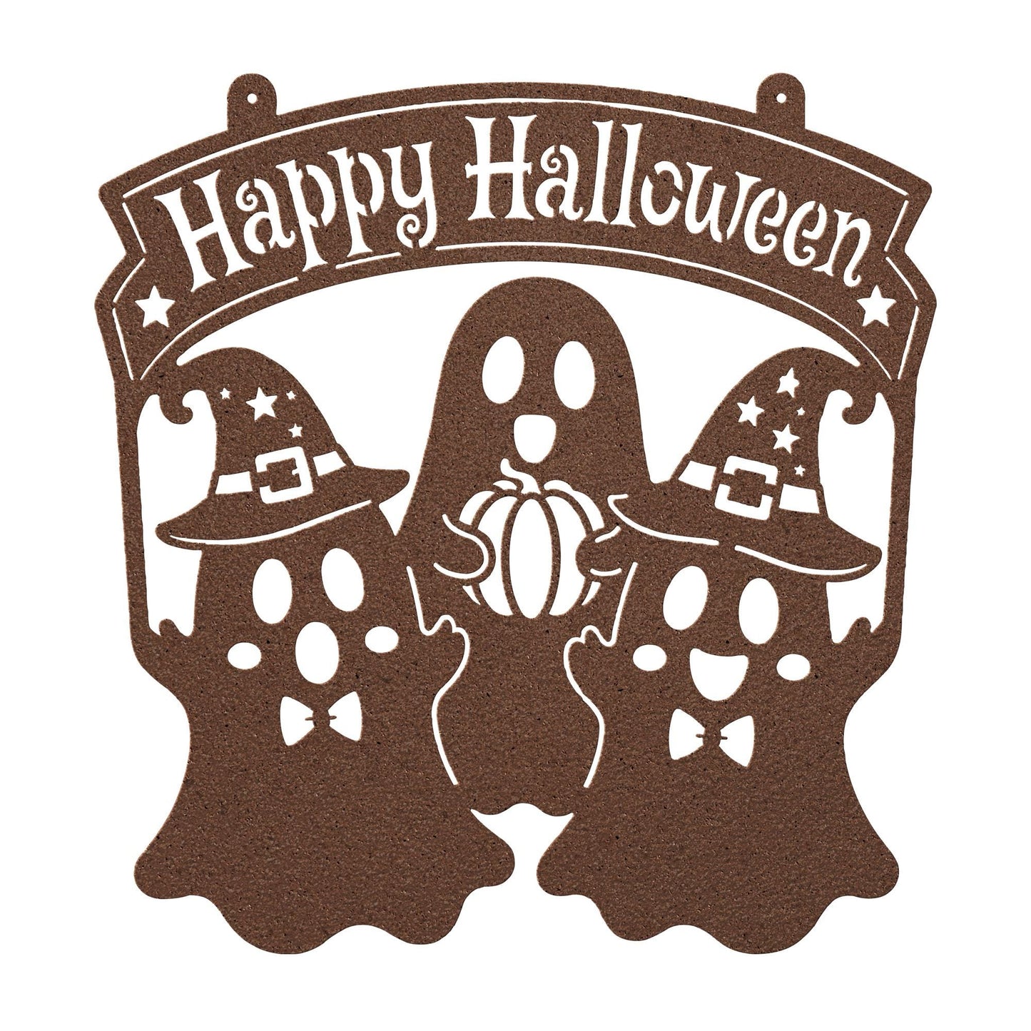 Happy Halloween Metal Sign, Ghost Witch Wall Decor, Spooky Steel Plaque, Fall Porch Decoration, Rustic Entryway Accent, Cute Holiday Display