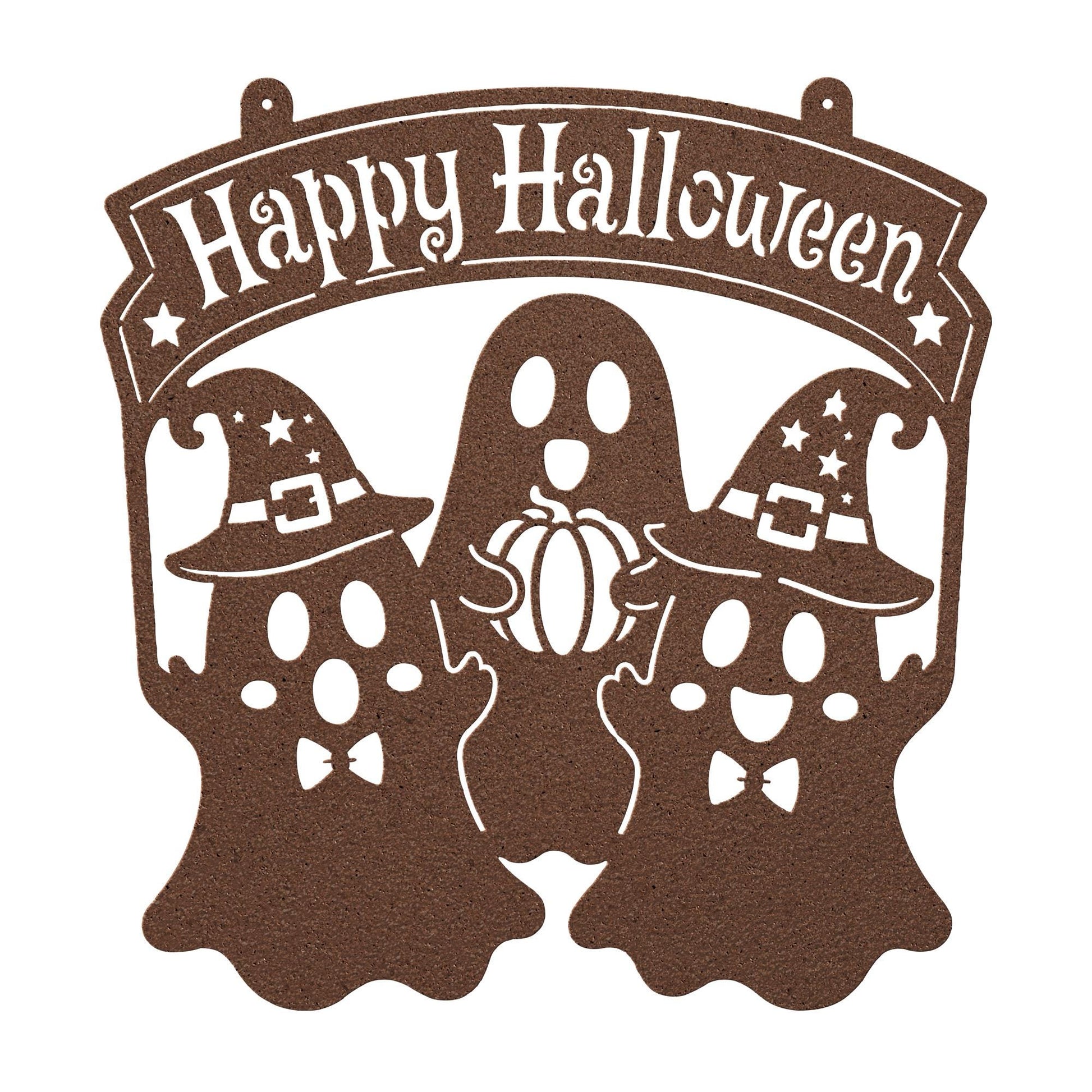 Happy Halloween Metal Sign, Ghost Witch Wall Decor, Spooky Steel Plaque, Fall Porch Decoration, Rustic Entryway Accent, Cute Holiday Display