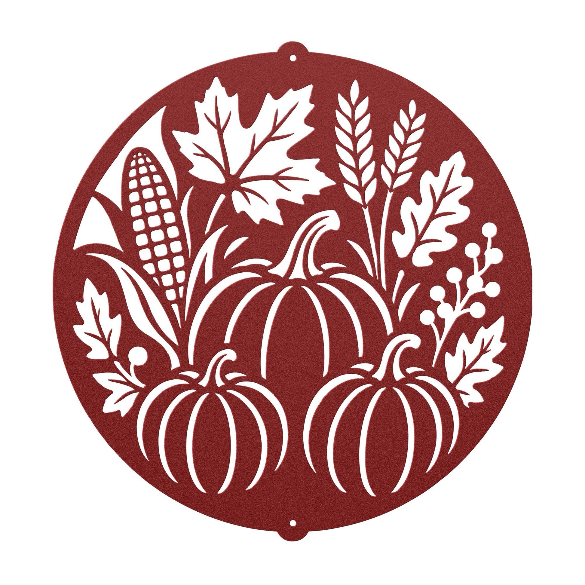 Fall Harvest Metal Sign, Pumpkin Corn Wheat Wall Decor, Autumn Farmhouse Home Accent, Thanksgiving Hostess Gift, Seasonal Steel Art