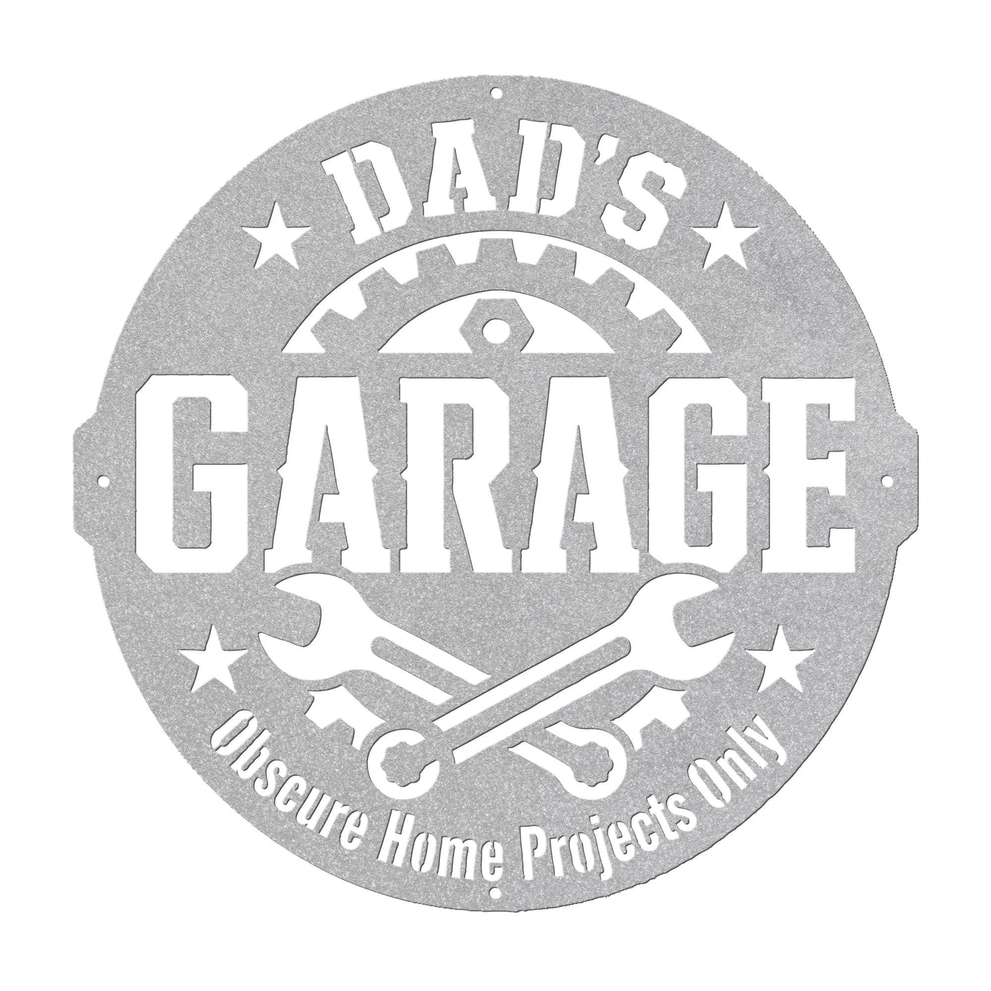 Dad's Garage Metal Sign, Funny Workshop Wall Decor, Father's Day Steel Plaque, Man Cave Art, Mechanic Gift For Him, Rustic Tool Shed Accent