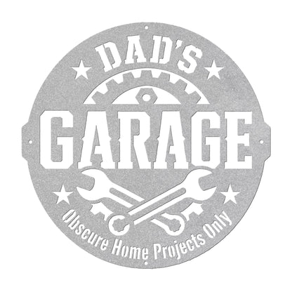 Dad's Garage Metal Sign, Funny Workshop Wall Decor, Father's Day Steel Plaque, Man Cave Art, Mechanic Gift For Him, Rustic Tool Shed Accent