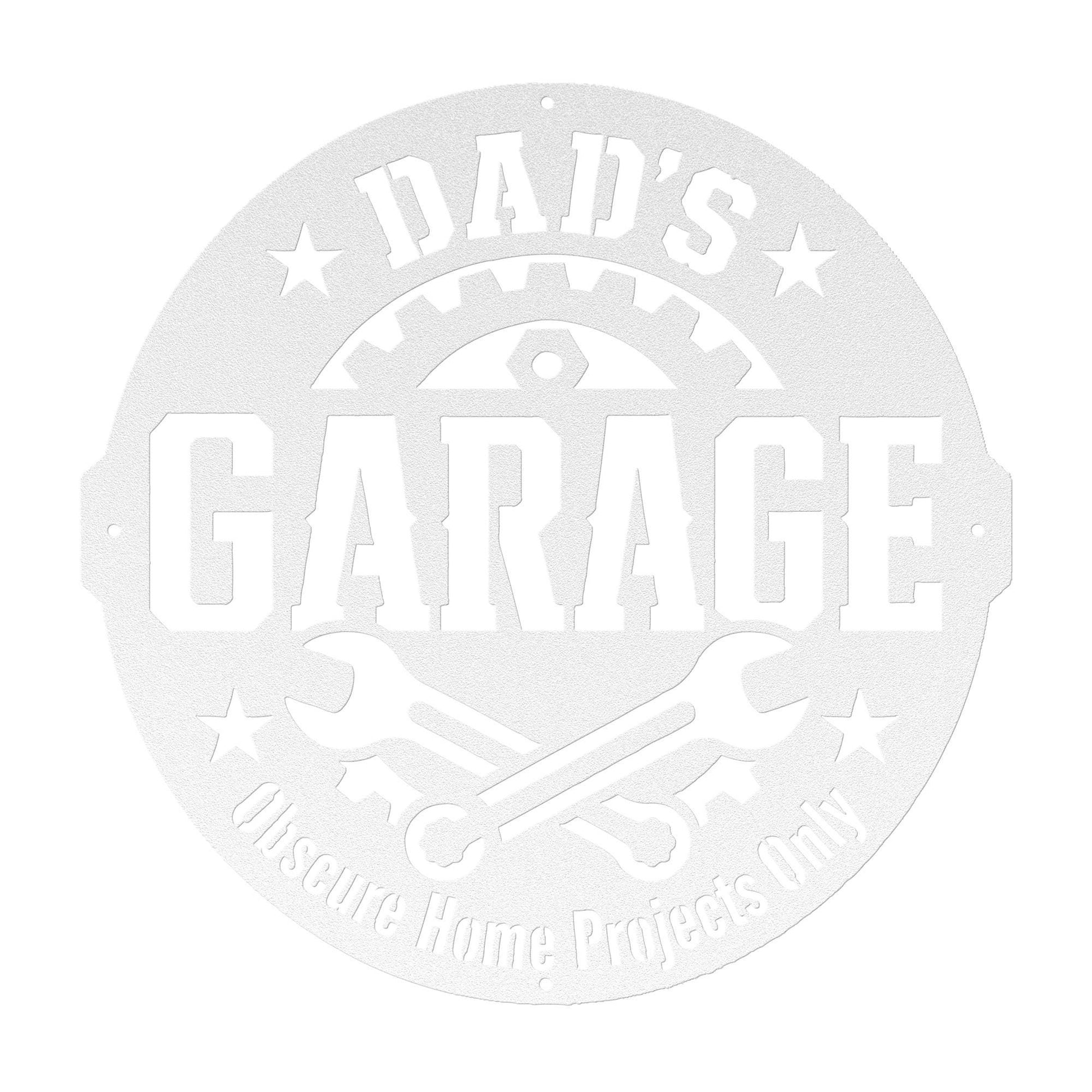 Dad's Garage Metal Sign, Funny Workshop Wall Decor, Father's Day Steel Plaque, Man Cave Art, Mechanic Gift For Him, Rustic Tool Shed Accent