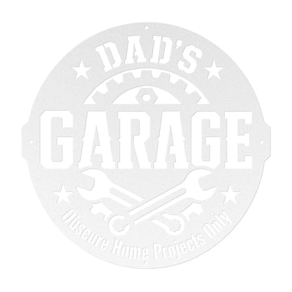 Dad's Garage Metal Sign, Funny Workshop Wall Decor, Father's Day Steel Plaque, Man Cave Art, Mechanic Gift For Him, Rustic Tool Shed Accent
