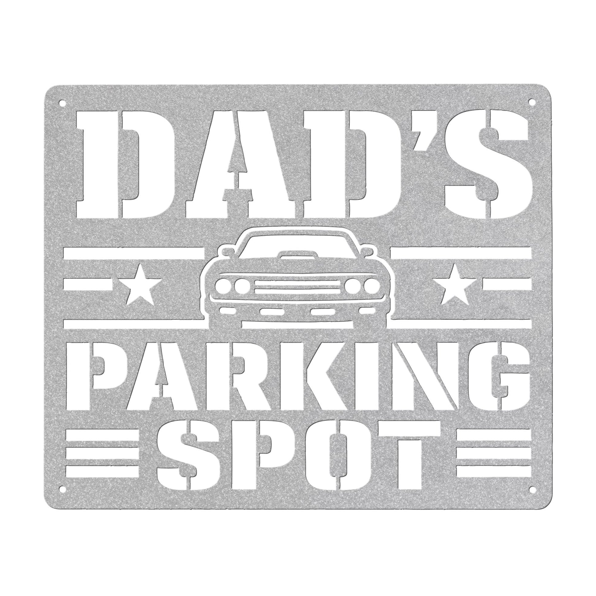 Dad's Parking Spot Metal Sign, Garage Wall Decor, Father's Day Steel Plaque, Classic Car Art, Mechanic Gift For Him, Man Cave Auto Accent