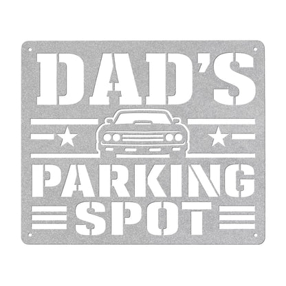 Dad's Parking Spot Metal Sign, Garage Wall Decor, Father's Day Steel Plaque, Classic Car Art, Mechanic Gift For Him, Man Cave Auto Accent
