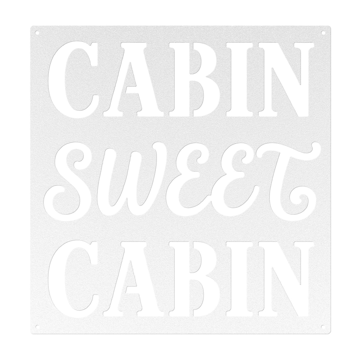 Cabin Sweet Cabin Sign, Rustic Metal Wall Decor, Mountain Lodge Plaque, Woodland Entryway Art, Cozy Retreat Housewarming Gift