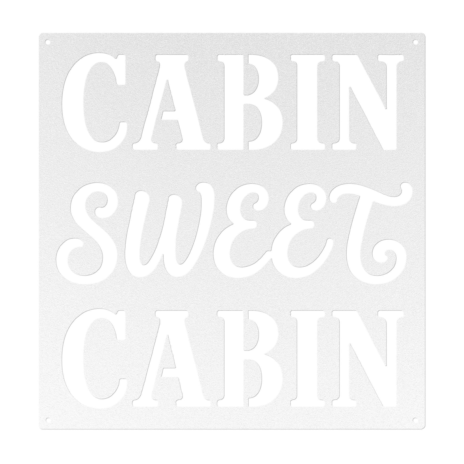 Cabin Sweet Cabin Sign, Rustic Metal Wall Decor, Mountain Lodge Plaque, Woodland Entryway Art, Cozy Retreat Housewarming Gift