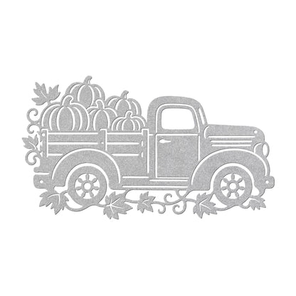 Pumpkin Truck Metal Sign, Vintage Fall Pickup Wall Decor, Harvest Farmhouse Steel Art, Rustic Autumn Porch Entryway Housewarming Gift