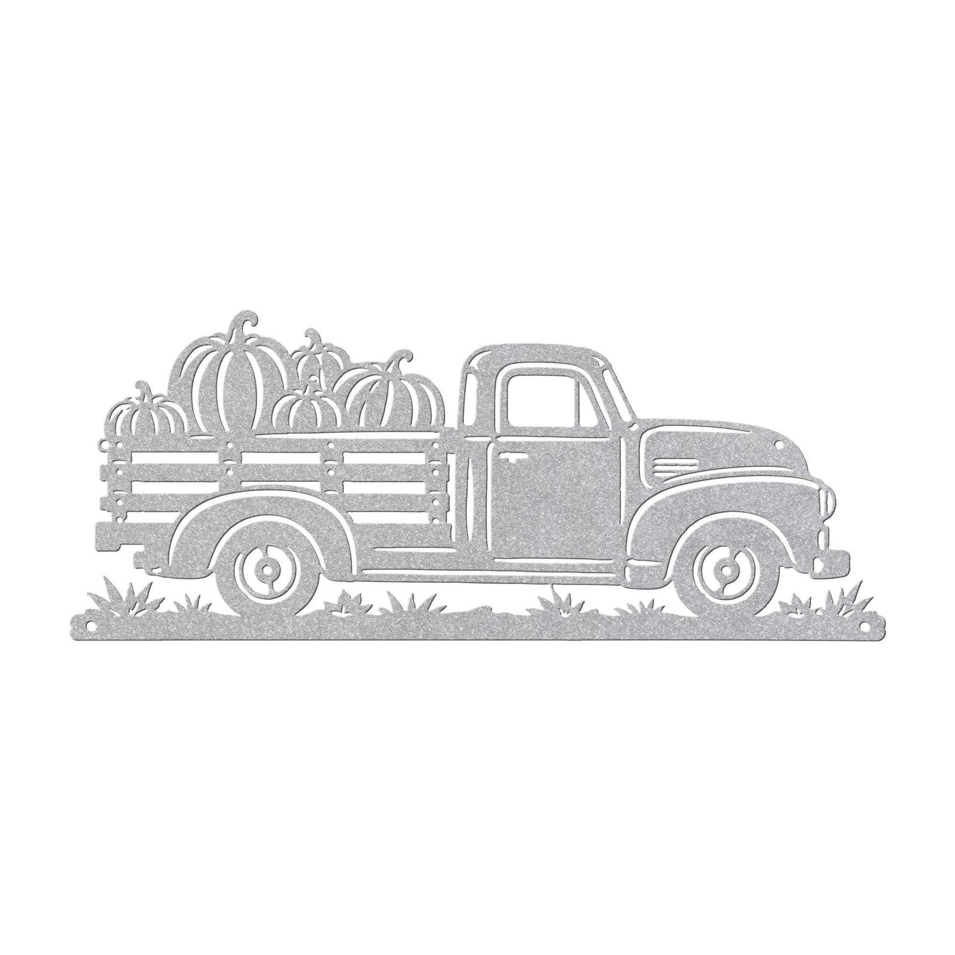 Pumpkin Truck Metal Sign, Vintage Pickup Fall Wall Decor, Harvest Farmhouse Steel Art, Autumn Porch Home Accent, Rustic Thanksgiving Gift