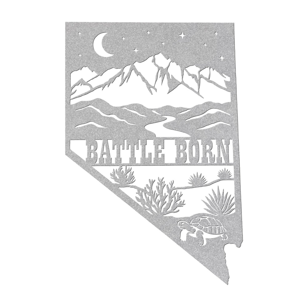 Nevada State Die Cut Metal Wall Sign-Rustic Western Home Decor, Powder Coated Steel Desert Mountain Art, Farmhouse Cabin Wall Hanging