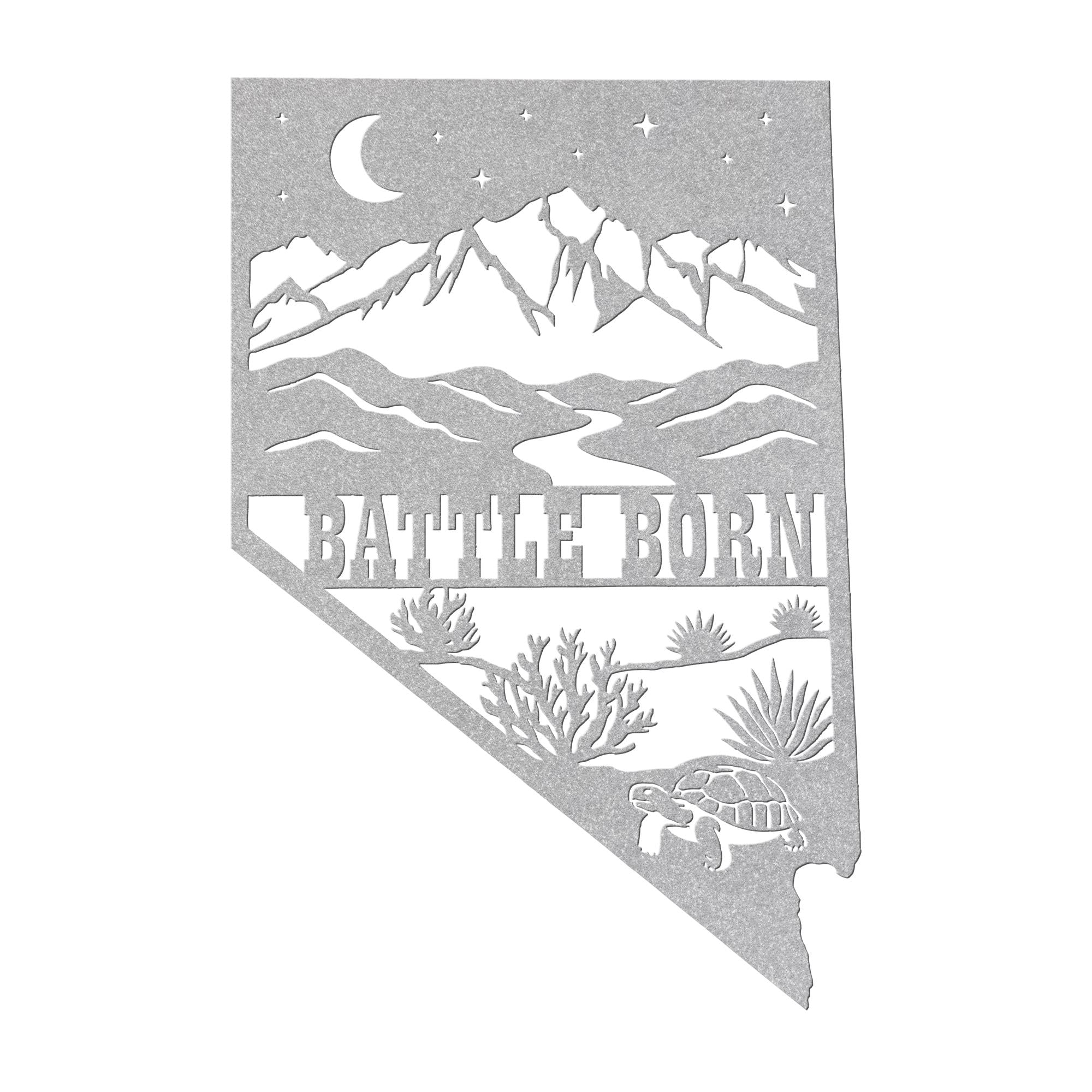 Nevada State Die Cut Metal Wall Sign-Rustic Western Home Decor, Powder Coated Steel Desert Mountain Art, Farmhouse Cabin Wall Hanging