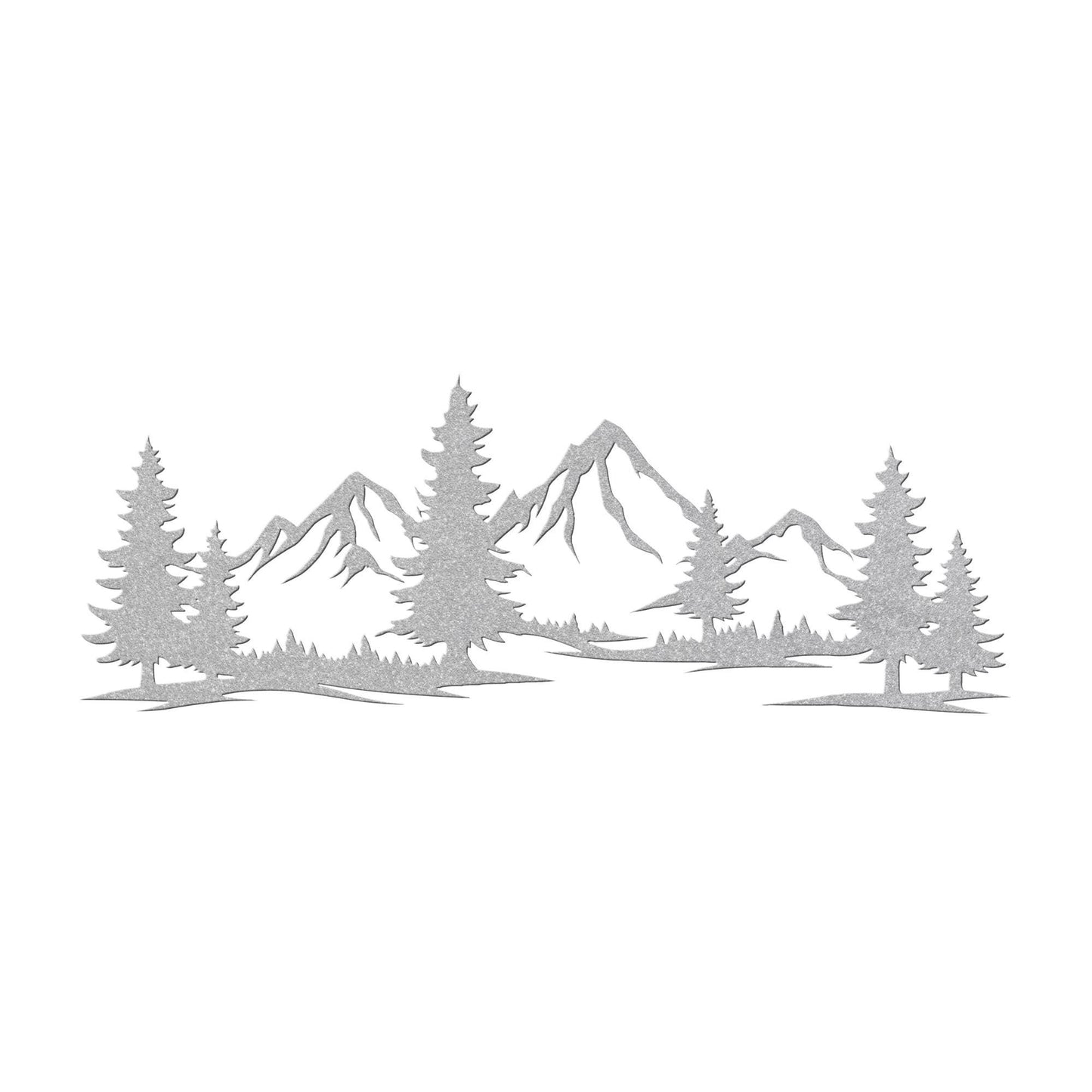 Mountain Wall Art, Rustic Metal Mountain Scene, Cabin Decor, Wilderness Wall Hanging, Forest Landscape Metal Sign, Nature Home Decor