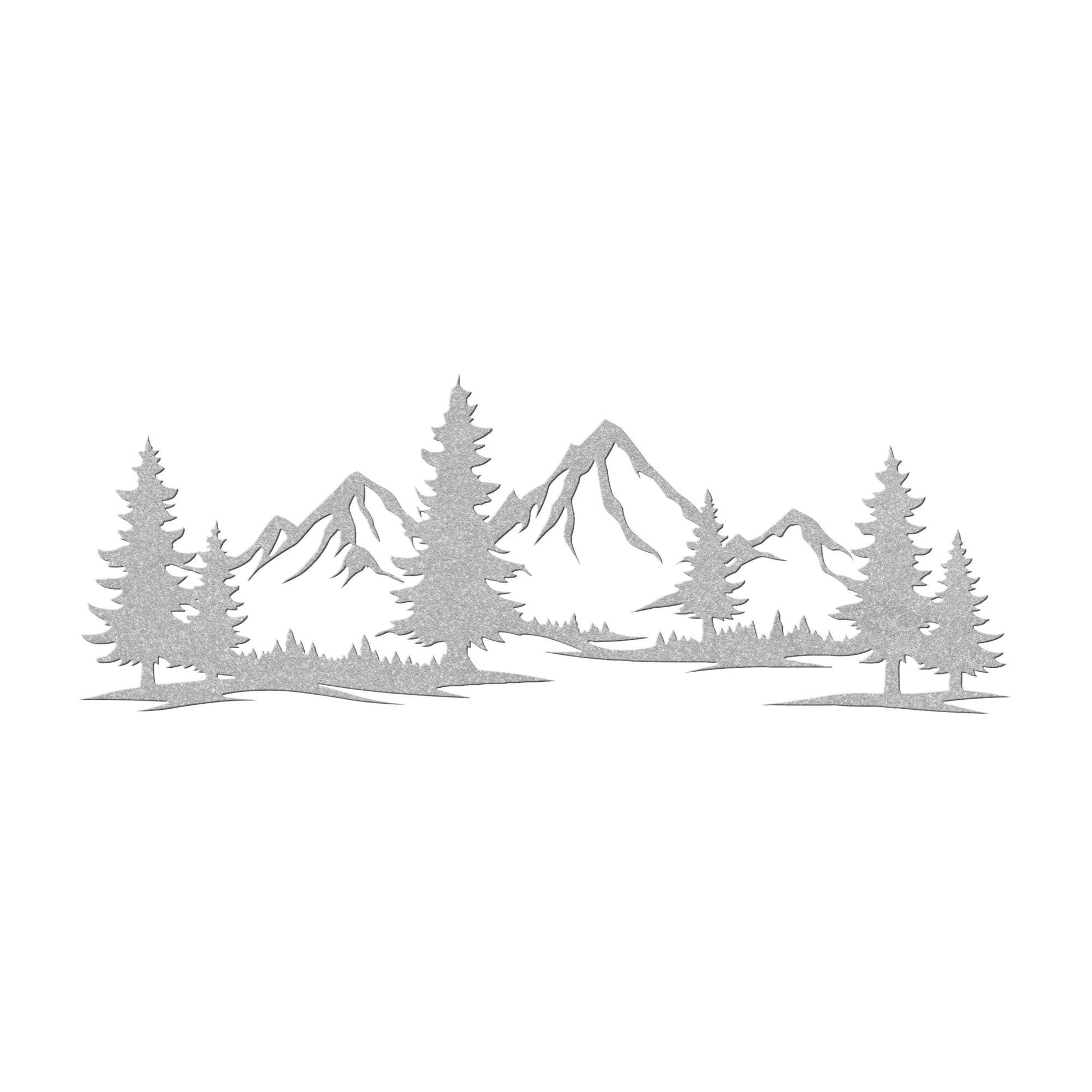 Mountain Wall Art, Rustic Metal Mountain Scene, Cabin Decor, Wilderness Wall Hanging, Forest Landscape Metal Sign, Nature Home Decor