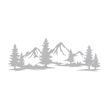 Mountain Wall Art, Rustic Metal Mountain Scene, Cabin Decor, Wilderness Wall Hanging, Forest Landscape Metal Sign, Nature Home Decor