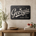 Georgia Peach State Metal Sign, Southern Farmhouse Wall Art, Since 1788 Plaque, Rustic License Plate Home Decor, Porch Entryway Accent