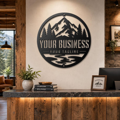 Custom Metal Logo Sign, Personalized Business Sign, Laser Cut Steel Office Wall Decor, Company Logo Sign, Reception or Storefront Sign