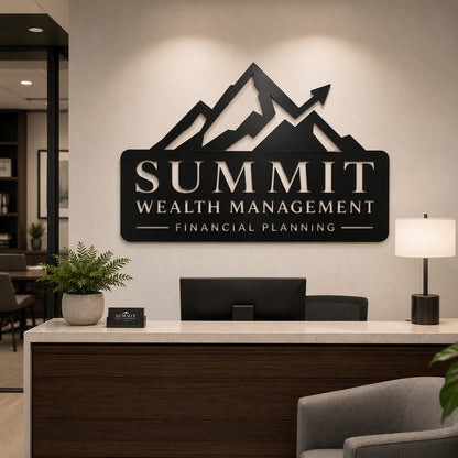 Custom Metal Logo Sign, Personalized Business Sign, Laser Cut Steel Office Wall Decor, Company Logo Sign, Reception or Storefront Sign