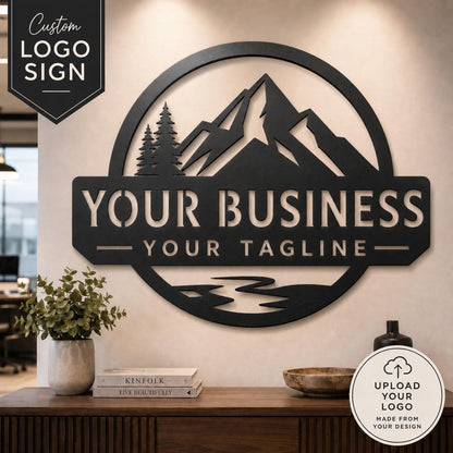 Custom Metal Logo Sign, Personalized Business Sign, Laser Cut Steel Office Wall Decor, Company Logo Sign, Reception or Storefront Sign