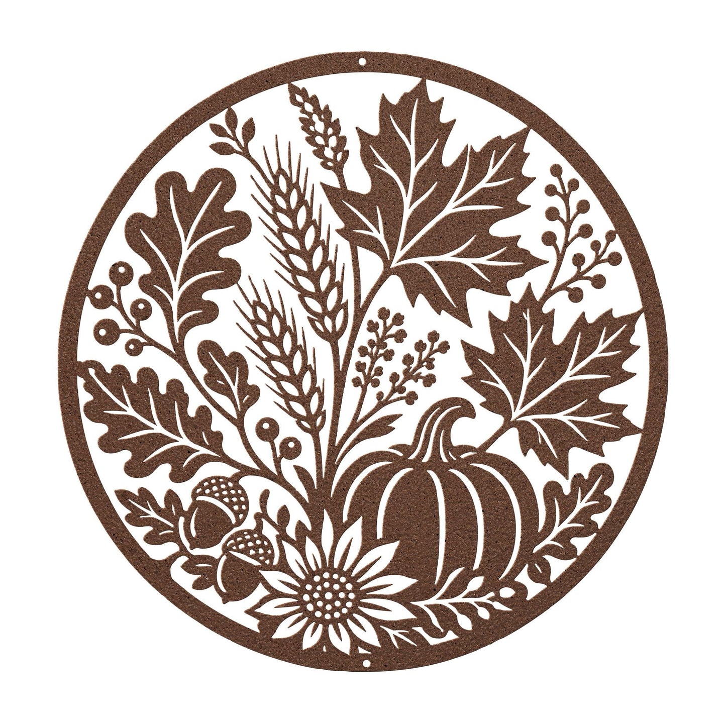 Fall Harvest Metal Sign, Pumpkin Leaf Wall Decor, Rustic Autumn Steel Art, Farmhouse Thanksgiving Home Accent, Seasonal Entryway Plaque