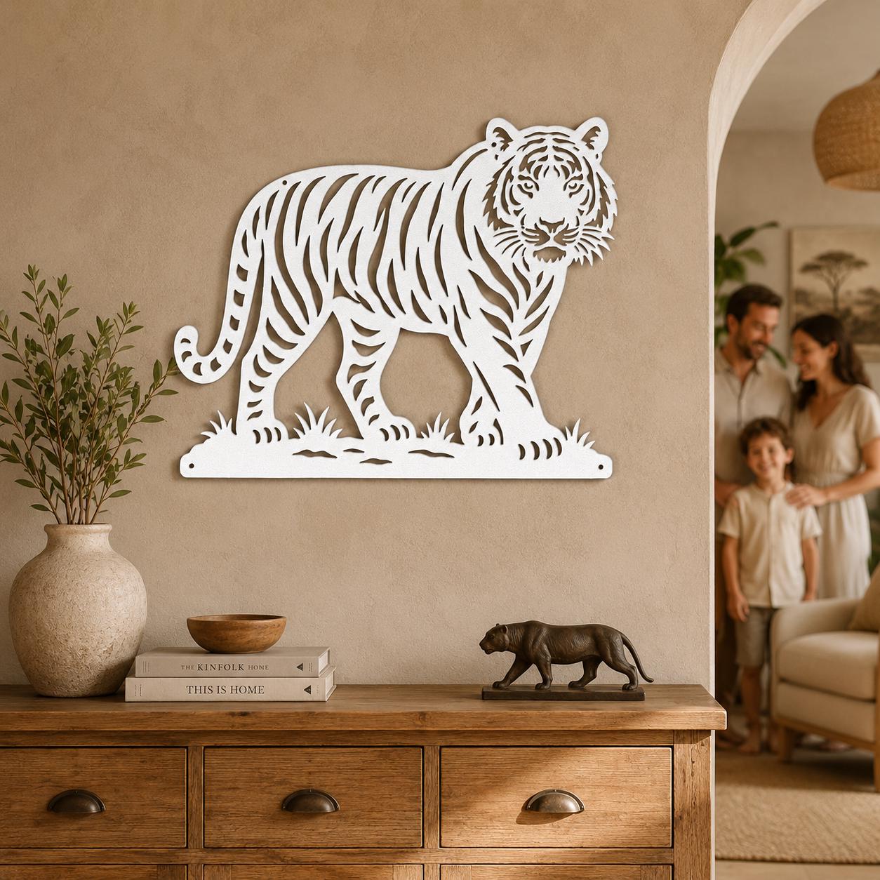Tiger Metal Sign, Safari Animal Wall Decor, Wildlife Jungle Art, Big Cat Nursery Accent, Zoo Lover Housewarming Gift