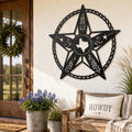Texas Star Metal Sign, Western Barn Star, Rustic Farmhouse Wall Decor, State Pride Wall Hanging, Ranch Porch Accent, Wheat Rope