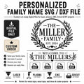 Personalized Family Name SVG DXF File, Metal Sign Cut File for Laser Plasma CNC Cricut