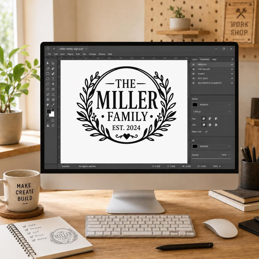 Personalized Family Name SVG DXF File, Metal Sign Cut File for Laser Plasma CNC Cricut