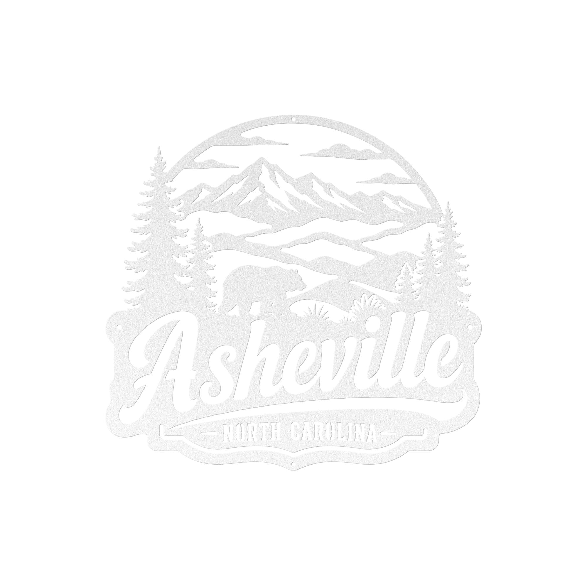 Asheville North Carolina Metal Sign, Blue Ridge Mountain Wall Decor, Black Bear Cabin Art, Rustic Appalachian Wildlife Housewarming Gift
