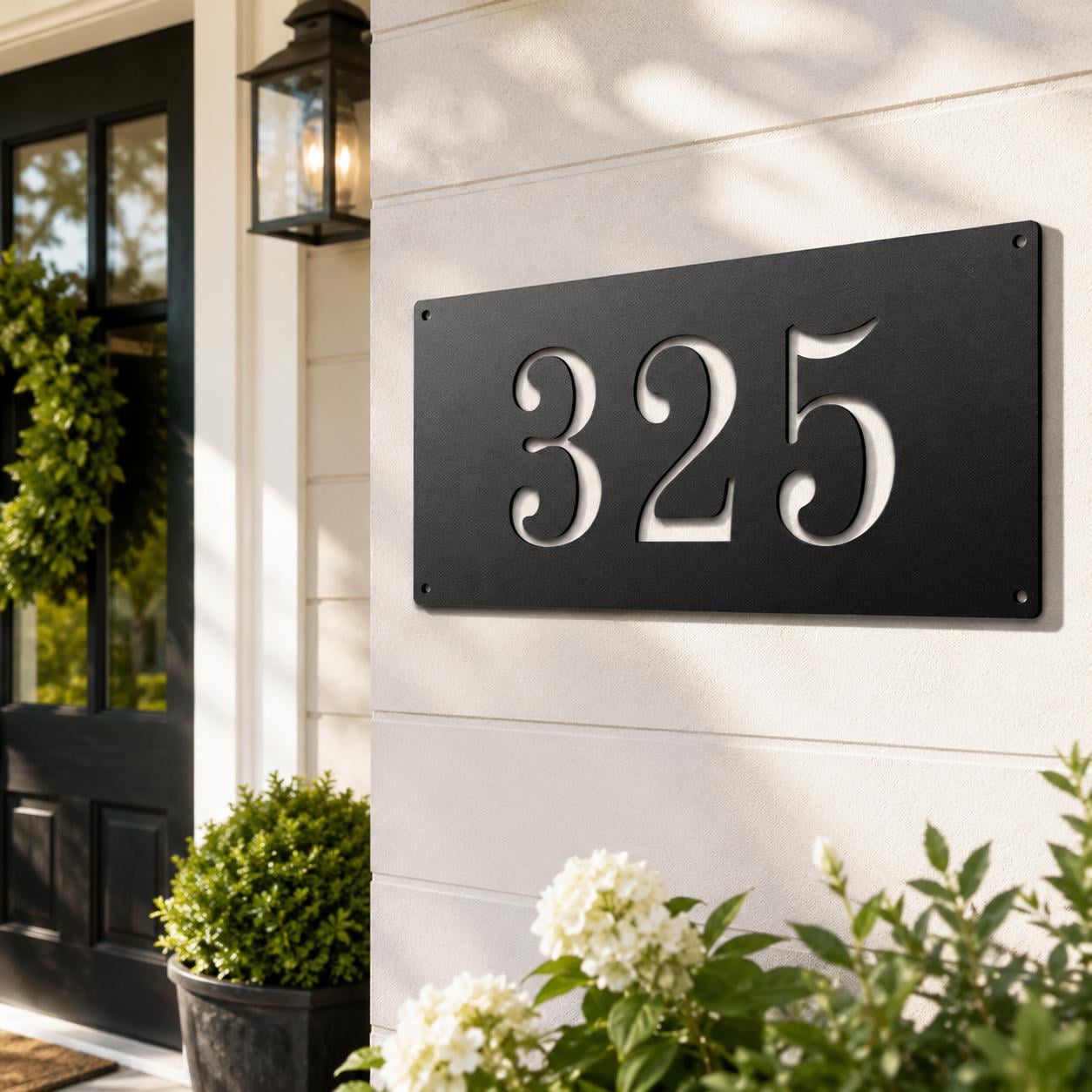 Metal Address Plaque, Custom House Number Sign, Personalized Outdoor Entry Marker, Modern Steel Door Plate, Housewarming Gift, Curb Decor