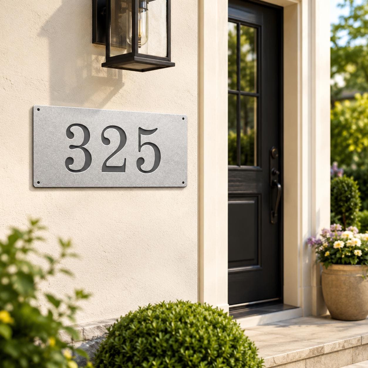 Metal Address Plaque, Custom House Number Sign, Personalized Outdoor Entry Marker, Modern Steel Door Plate, Housewarming Gift, Curb Decor