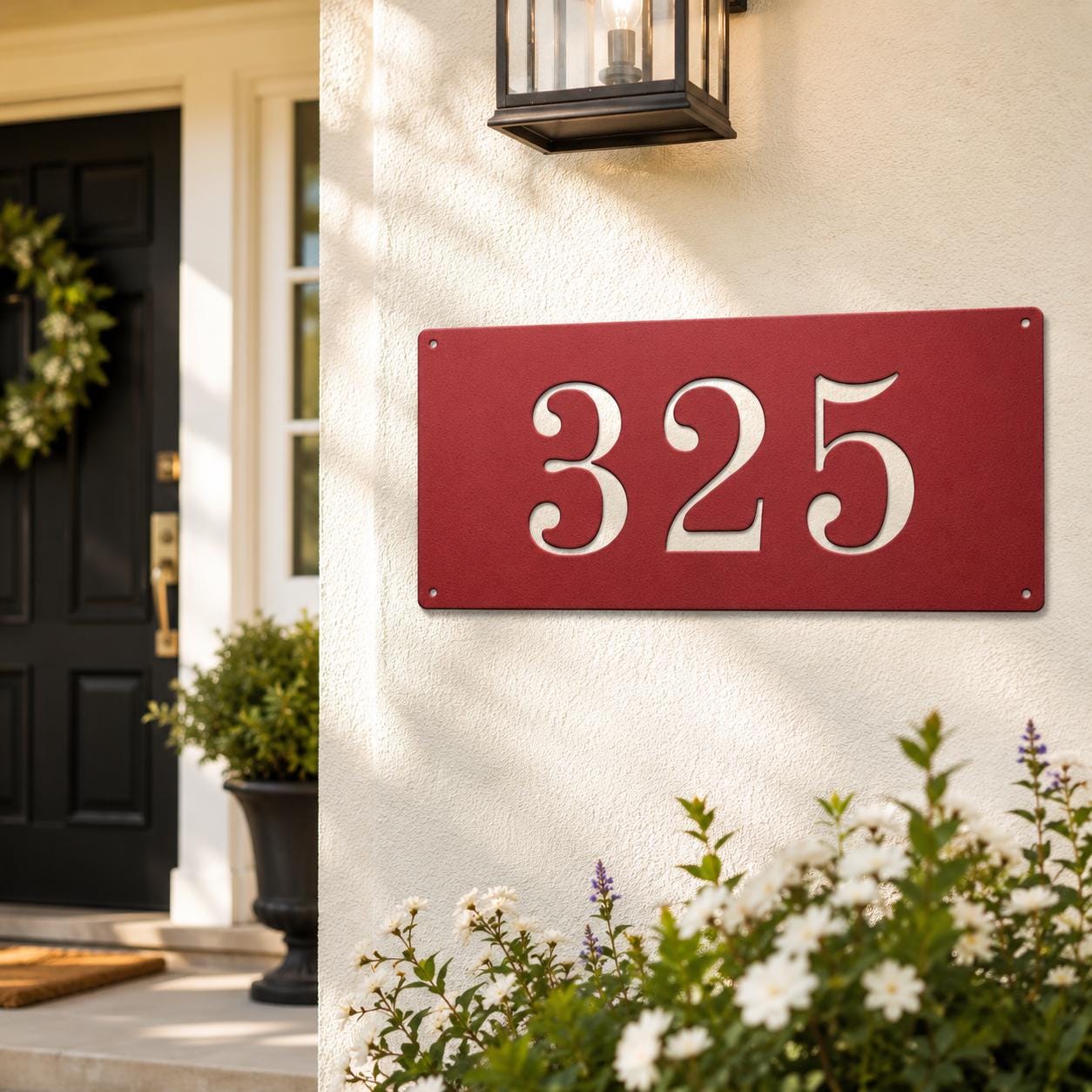 Metal Address Plaque, Custom House Number Sign, Personalized Outdoor Entry Marker, Modern Steel Door Plate, Housewarming Gift, Curb Decor