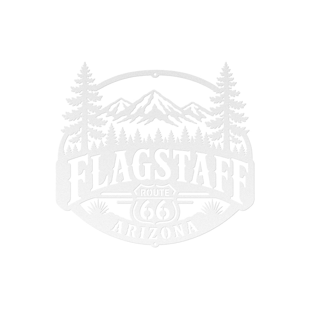 Flagstaff Arizona Metal Sign, Historic Route 66 Wall Decor, San Francisco Peaks Art, Rustic Mountain Cabin Gift, Ponderosa Pine Home Accent