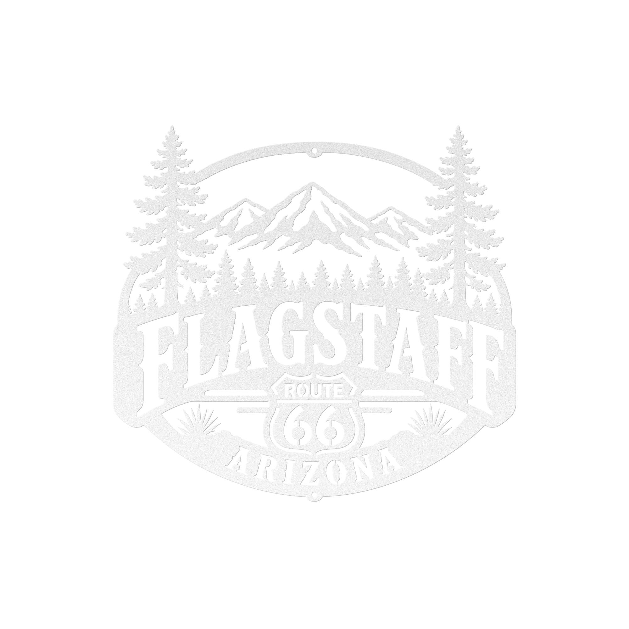 Flagstaff Arizona Metal Sign, Historic Route 66 Wall Decor, San Francisco Peaks Art, Rustic Mountain Cabin Gift, Ponderosa Pine Home Accent