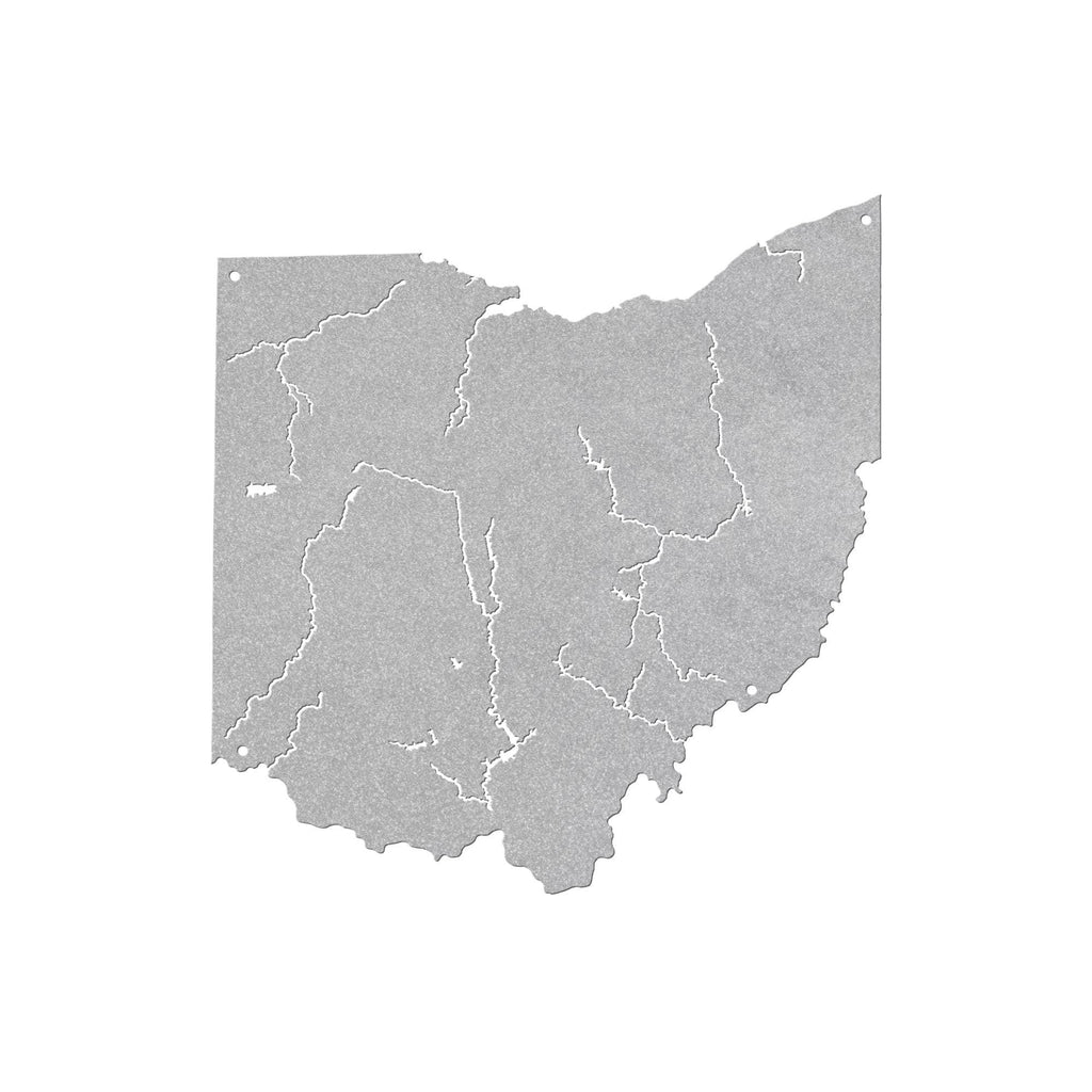Ohio Map Metal Wall Art, Rivers And Waterways Sign, Lake House Decor, Die Cut Steel Geography Lover Gift, Midwest Home Accent, Entryway