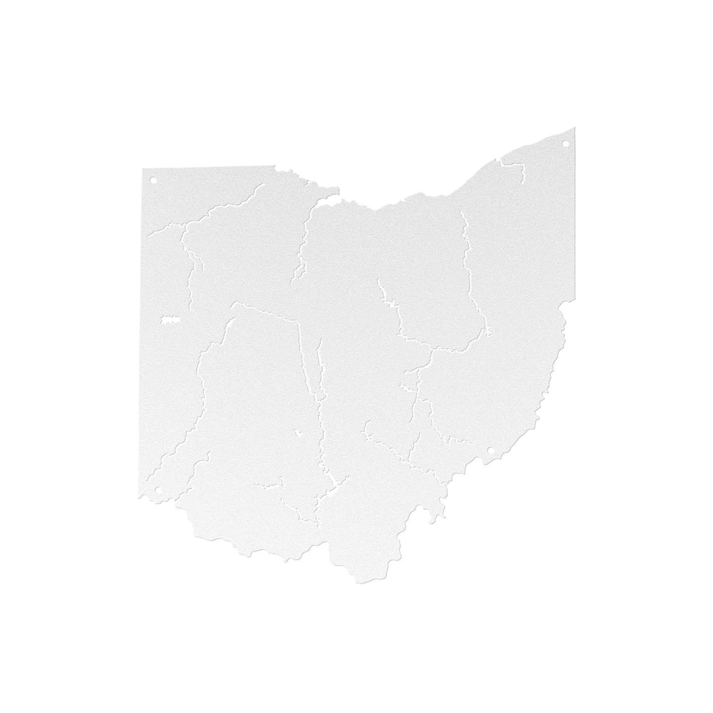 Ohio Map Metal Wall Art, Rivers And Waterways Sign, Lake House Decor, Die Cut Steel Geography Lover Gift, Midwest Home Accent, Entryway
