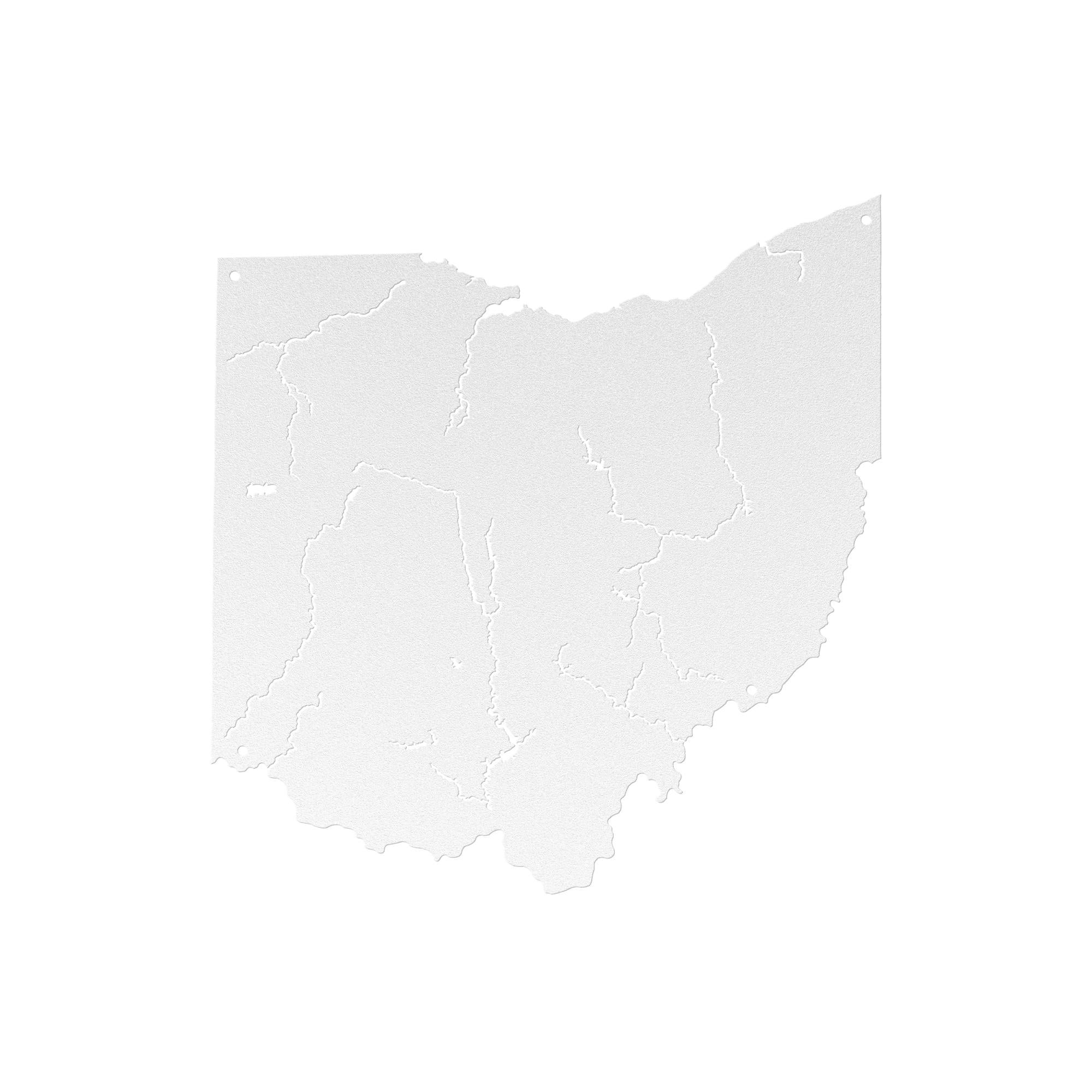 Ohio Map Metal Wall Art, Rivers And Waterways Sign, Lake House Decor, Die Cut Steel Geography Lover Gift, Midwest Home Accent, Entryway